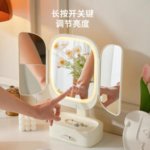 Espejo de Maquillaje LED Ovalado de Sobremesa con Luz Ajustable para Tocador de Mujer - Product Image 5