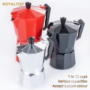 Cafetière Moka Peruaise <span class=keywords><strong>Rouge</strong></span> et Blanche pour Plaque de Cuisson, Cafetière en Aluminium pour Café Moulu, Machine à Café <span class=keywords><strong>Italienne</strong></span> pour la Préparation à Domicile - Product Image 4