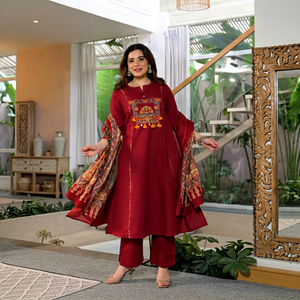 Women's for Cotton Ankle-Length Traditional Regular Fit Digital Print Embroidery Quick Dry <b>Dress</b> Casual Wear Spring Summer - Product Image 1
