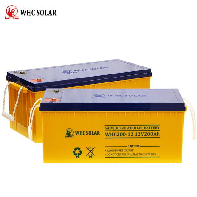 For Rechargeable Storage Gel Solar Battery 12V 200Ah Lead Acid for Home Appliances & Lighting High Cycle Life