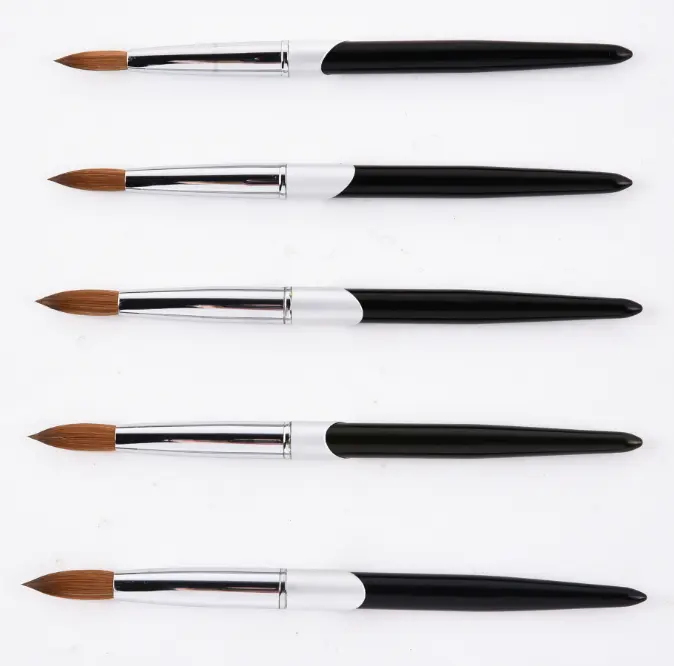 nail pen 100% Pure Wholesale Kolinsky Sable Acrylic Nails Oval Nail Art Brush Manufacturer