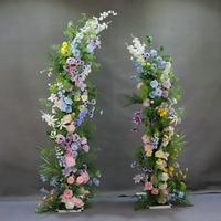Composition florale pour arche de mariage, toile de fond florale artificielle, décoration de toile de fond en fausses roses roses