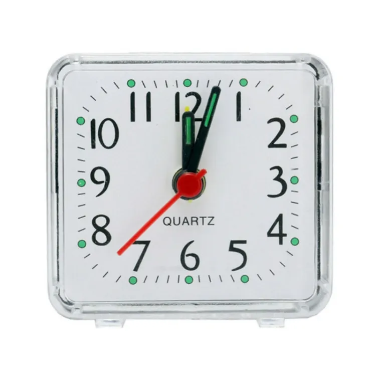 cheaper price Square Alarm Clock Transparent Case Compact Digital Mini Bedroom Bedside Office Electronic Clock