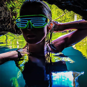 Masques lumineux LED néon, lunettes lumineuses, accessoires d'horreur effrayants pour fête d'Halloween, décoration, fournitures de costumes de cosplay, qui brillent dans le noir - Product Image 4