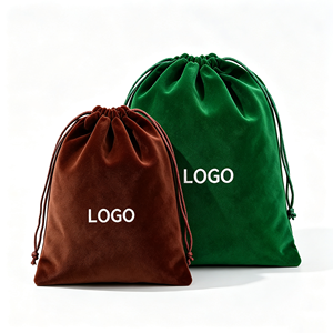 Reusable Velvet Drawstring <b>Bag</b> Custom Size Logo Velvet Pouch for Jewelry Cosmetics Small Parts <b>Wedding</b> Favor <b>Gift</b> Packaging - Product Image 3