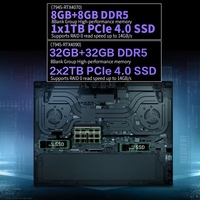 Ordinateur portable de jeu à double écran 16''+14.1'' 2.5K/4K R9-7945HX RTX4070 DDR5 1 To SSD PC Gamer Créateur