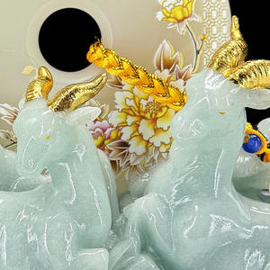 Trois chèvres chanceux <span class=keywords><strong>chèvre</strong></span> ornement trois soleils chanceux <span class=keywords><strong>chèvre</strong></span> invitant Fortune chinois salon refroidisseur de vin décoration artisanat mise en page - Product Image 3