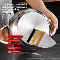 Ensemble de 15 ustensiles de cuisine en acier inoxydable avec fond composite simple/5 couches/7 couches, marmite épaissie, poêle à frire et couvercle en verre