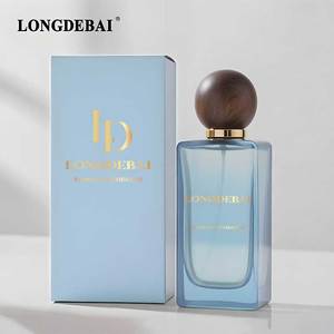 OEM Custom Perfume Crimp Spray Bottle 50ml 100ml Amber Wooden Lid Square Empty Perfume <b>Glass</b> Bottle with <b>Packaging</b> Box - Product Image 5