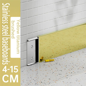 6 <span class=keywords><strong>cm</strong></span> chải rãnh kim loại Ốp chân tường Hội Đồng Quản trị 304 thép không gỉ Clip-on cơ sở miễn phí ván chân tường màn hình & chia phòng - Product Image 3