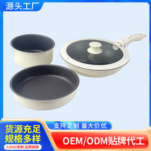 Non Stick Ceramic Cookware Set 1 Piece Flat Bottom <b>Pan</b> For Healthy Cooking With Detachable <b>Handle</b> - Product Image 3