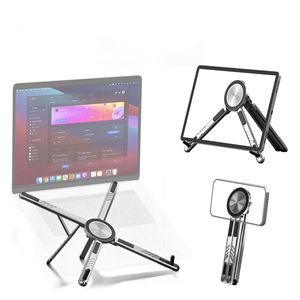Support portable multifonctionnel en alliage d'aluminium magnétique pour téléphone, tablette et ordinateur portable, trépied réglable pour diffusion en direct et vlog - Product Image 1