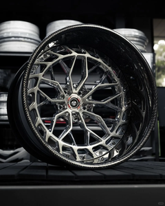 ล้อฟอร์จ คาร์บอนไฟเบอร์ แบบ 2 ชิ้น ผลิตตามสั่ง 5x130 5x114.3 5x112 ขอบ 18-26 นิ้ว แบบเว้าลึก ล้อรถยนต์ 5x114.3 - Product Image 1