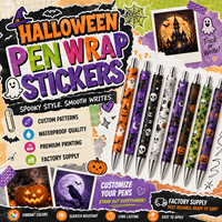 Film UV DTF en gros pour enveloppes de stylos de Noël et d'Halloween, résistant à l'eau et aux rayures, pour stylos à bille DIY