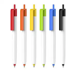 Stylo à bille multicolore uni, nouveau stylo à bille en plastique multicolore de qualité Fine, Six couleurs