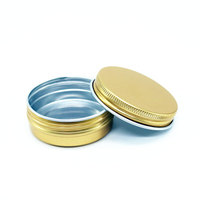 Pot cosmétique en aluminium noir mat, or et blanc, 15ml, 30ml, 50ml, 60ml, 100ml, 150ml, pot rond en métal avec couvercle à vis pour cire