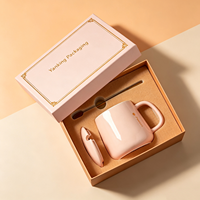 Boîte cadeau en papier rigide avec couvercle et base, logo personnalisé, emballage en deux parties avec insert pour tasse, parfum, ensemble cosmétique