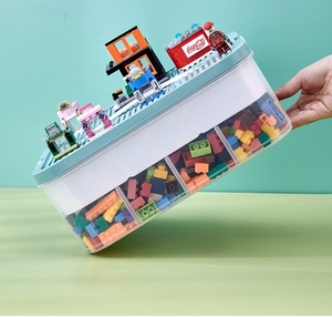Organizador de Almacenamiento de Plástico - Contenedores Apilables con Tapas para Juguetes de Niños - Caja de Almacenamiento Ajustable para Bloques de Construcción - Product Image 6