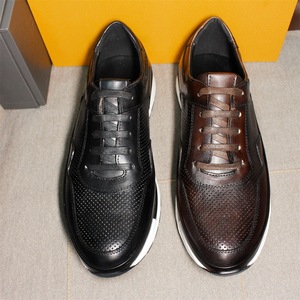 <span class=keywords><strong>Scarpe</strong></span> Casual da <span class=keywords><strong>Uomo</strong></span> in Pelle Marrone Traspirante, Vera Pelle di Prima Qualità, Stile Moda di Grande Marca, Allacciate, per Camminata, Stesso Stile - Product Image 2