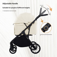 Poussette pour animaux de compagnie pliable automatique à gravité, à une touche, pour chien de taille moyenne, avec frein double à une pédale