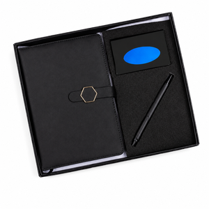 Luxury Black Executive Diary Pen Card Holder Gift <b>Set</b> Premium Leatherette <b>Notebook</b> Corporate Office Planner Present Box - Product Image 3
