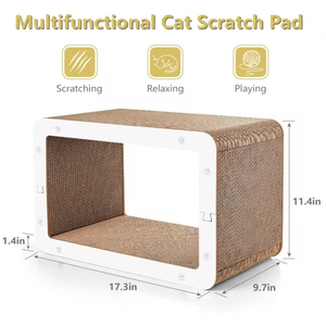 Rascador Modular 3D para Gatos con Pegatinas Blancas y Almohadilla de Cartón Corrugado Conectable DIY para Descanso de Gatos - Product Image 3