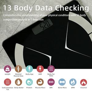 Welland Timbangan Lemak Tubuh Elektronik, Timbangan Digital Kamar Mandi Cerdas untuk Penganalisis Komposisi Tubuh dengan Aplikasi Ponsel Pintar - Product Image 5