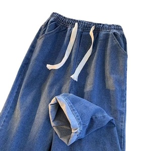 Wholesale Customization Best Sale <strong>Men's</strong> Casual Style Embroidery <strong>Printed</strong> Design Summer New Loose Laced <strong>Jeans</strong> for Both <strong>Men</strong> Women - Product Image 6