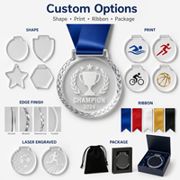 Médailles de récompense personnalisées en acrylique transparent avec impression UV et gravure laser, avec ruban