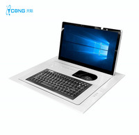 Table de bureau avec élévateur de moniteur intégré, élévateur de moniteur LCD motorisé, mécanisme de levage de moniteur LCD, écran de moniteur Tlte