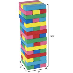 Jeux de blocs en bois à empiler pour les familles, jeu de tour instable pour adultes, en bois naturel à bords lisses, jeu de société pour soirées - Product Image 2