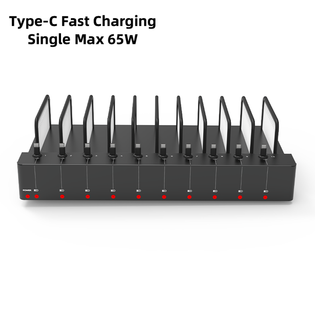 10 Port USB-C 360w Multi-port USB Charging Station Mobile Phone Station Studio 65w Fast Charging Support