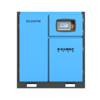 Kompresor Udara Sekrup Dua Tahap Wallboge 37kW, Kontrol PLC, Pendingin Udara, Stasioner, 4.7m/menit, 380V AC, Garansi 2 Tahun