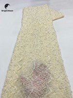 Tissu en dentelle à sequins et perles nigérianes de luxe de haute qualité, nouveau design brodé pour robes de mariée, accessoires de fête, tricoté