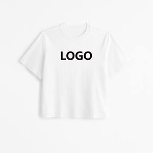 Summer Baby Tee Y2k Crop Tops Impression personnalisée 100% Cotton <span class=keywords><strong>Drop</strong></span> <span class=keywords><strong>Shoulder</strong></span> Heavyweight T-shirt court Boxy pour femmes - Product Image 4