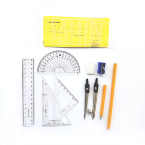 Trousse de géométrie multifonctionnelle en métal 13 pièces pour étudiants : compas, rapporteur, diviseur et plus - Product Image 5