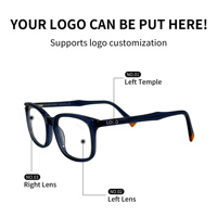 Montura de Gafas Ópticas con Lentes Transparentes de PC, Monturas de Gafas Cuadradas Personalizadas con Aro Completo para Unisex, para Gafas de Lectura