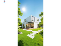 Maison préfabriquée en conteneurs à deux étages, villa modulaire en conteneurs avec grand balcon au deuxième étage
