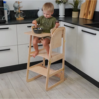 Chaise haute pliable en bois tour transformable pour tout-petits convertible en bureau et chaise pour enfants ensemble tour de cuisine pour enfants