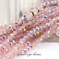 Manik-manik Kristal Kaca Bening Berkilau Berlapis AB 4mm 6mm 8mm Grosir, Manik-manik Kristal Kaca Rondelle Bersegi untuk Pembuatan Perhiasan
