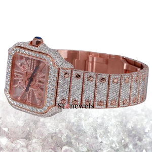 นาฬิกากลไกพลังงานแสงอาทิตย์สำหรับผู้ชายที่ได้รับการรับรองจาก Hip Hop GIA เพชรธรรมชาติหรูหรา VVS Moissanite ทองสายสแตนเลสอัตโนมัติ - Product Image 2