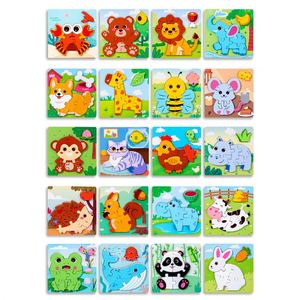 Rompecabezas de Madera Natural con Patrones de Animales de Dibujos Animados Coloridos y Lindos para Niños en Edad Preescolar, Gran Venta - Product Image 5