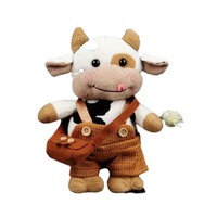 Gros Brun Vache Bovins Lait Doux Oreiller Animaux En Peluche Câlin Conception Playtime En Peluche Figure Jouets