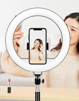 Lampe annulaire LED 12 pouces pour la photographie-Lampe de maquillage de studio Selfie à intensité variable avec télécommande idéale pour le vlogging