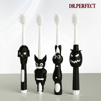 Brosse à dents pour enfants de haute qualité Dr.perfect avec logo personnalisé, poils en nylon moyens et manche en PVC pour un usage domestique