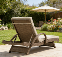 Chaise extérieure française de sofa de chaise longue de Sun de meubles avec le coussin pour l'usage de bord de mer