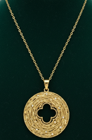 Collier Pendentif Géométrique Circulaire Creux en Laiton Plaqué Or 24K, Vente Chaude, Personnalisable, Vente en Gros, Cadeau Tendance pour Femme
