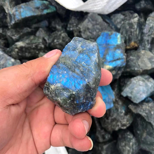 Pietra di cristallo di rocca all'ingrosso naturale cristallo grezzo blu Labradorite pietra grezza per la creazione di gioielli - Product Image 3