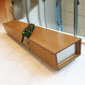 Silla de espera rectangular de madera, diseño minimalista y duradero para muebles comerciales en áreas públicas - Product Image 2