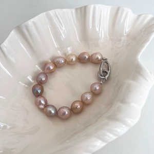 สร้อยข้อมือมุกบาร็อคธรรมชาติสีผสม สีลูกกวาด ขนาด 10-11 มม. ลูกปัดกลมขนาดใหญ่ กำไลข้อมือสุดหรู - Product Image 2